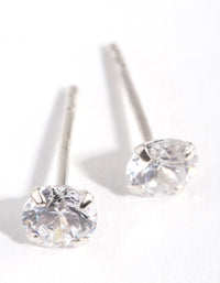 Sterling Silver 0.5ct Cubic Zirconia Stud Earrings - link has visual effect only