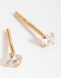 Gold Cubic Zirconia Baby Carat Stud Earrings - link has visual effect only