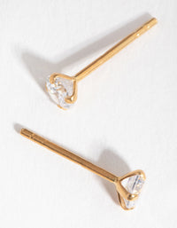 Gold 0.25ct Cubic Zirconia Stud Earrings - link has visual effect only