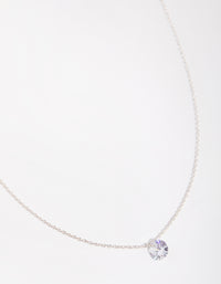 Sterling Silver 1ct Cubic Zirconia Round Necklace - link has visual effect only