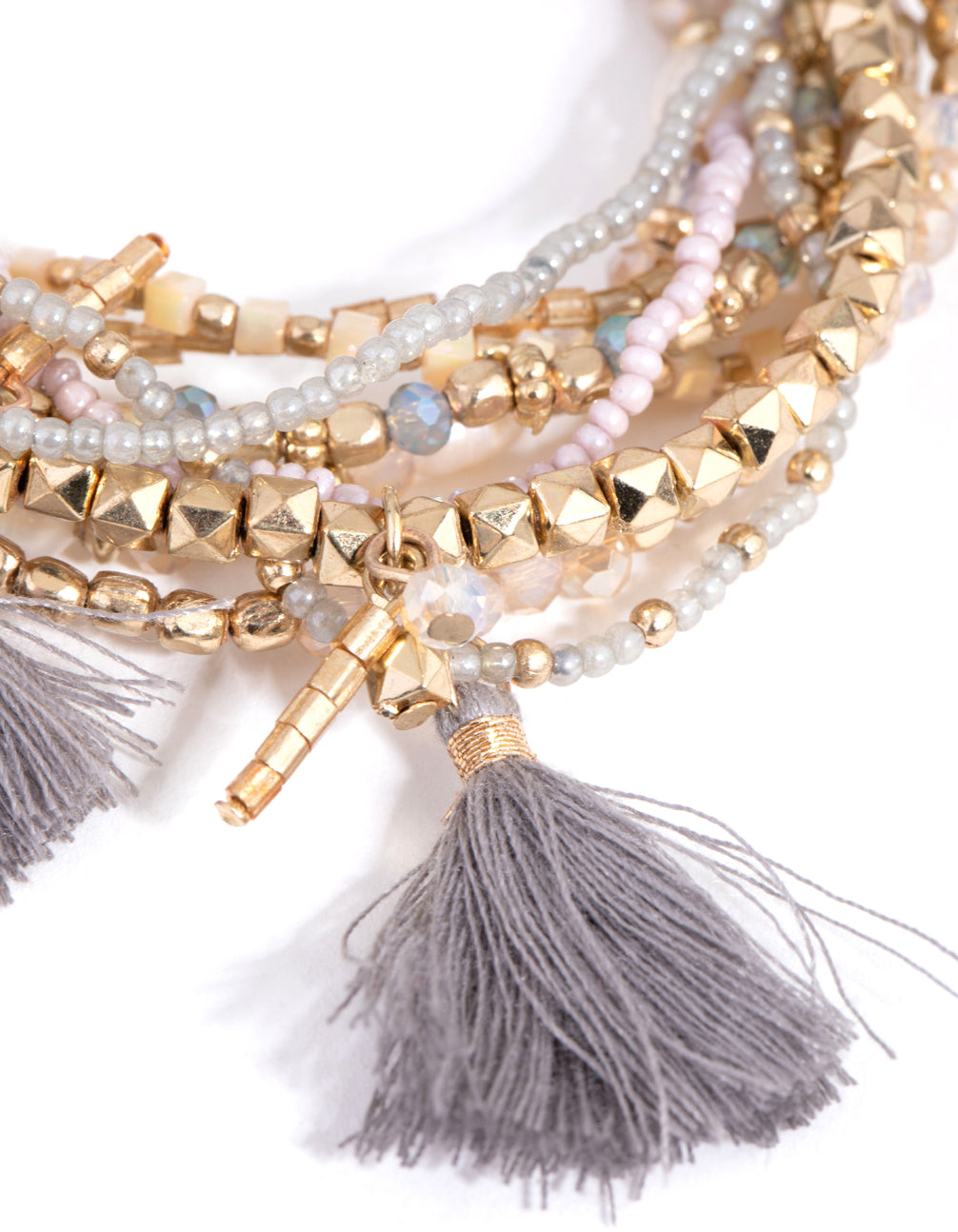 Gold Freshwater Pearl Tassel Bracelet 9-Pack