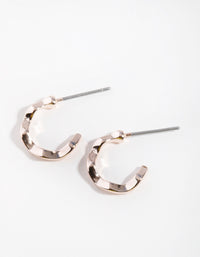 Rose Gold Squiggle Mini Hoop Earrings - link has visual effect only