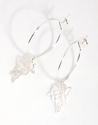 Silver Cherub Huggie Earrings - link has visual effect only