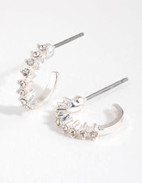 Silver Micro Diamante Hoop Earrings - link has visual effect only