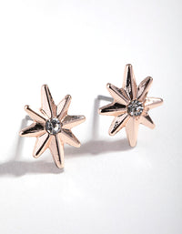 Rose Gold Diamante Celestial Star Stud Earrings - link has visual effect only