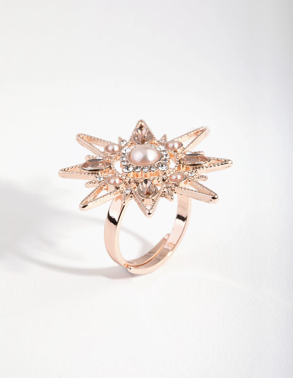 Rose Gold Statement Star Ring
