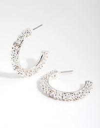 Silver Crater Hoop Earrings - link has visual effect only