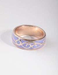 Rose Gold Enamel Thick Band Ring - link has visual effect only