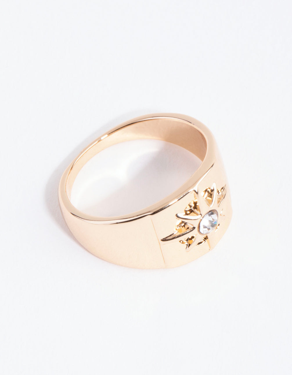 Gold Diamante Star Band Ring