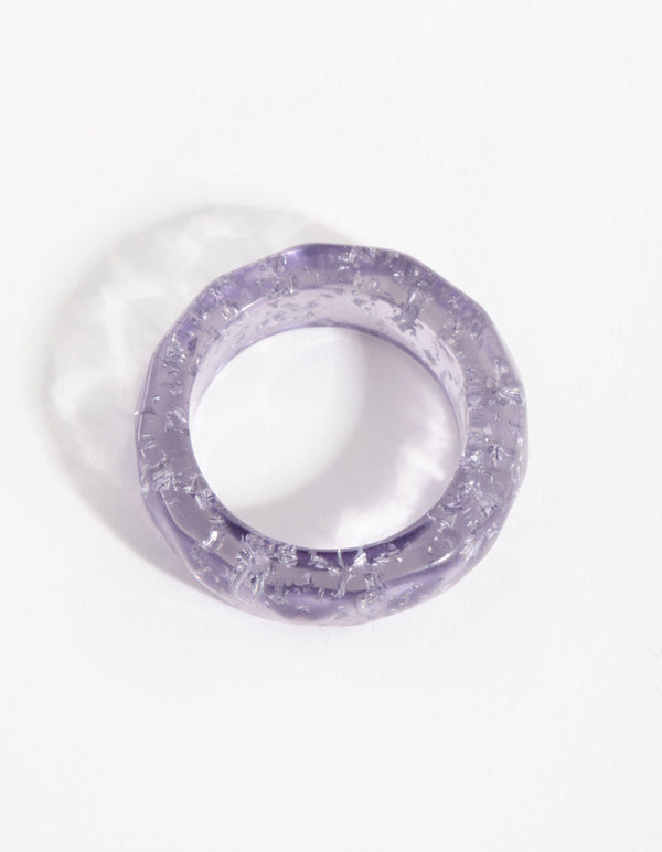 Lilac Acrylic Detailed Band Ring