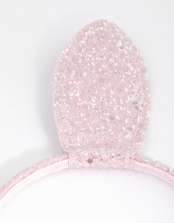 Kids Fabric Glitter Bunny Ear Headband