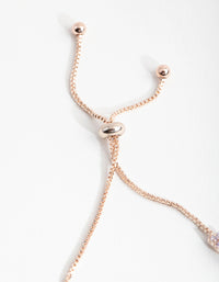 Rose Gold Cubic Zirconia Cupchain Flower Toggle Bracelet - link has visual effect only