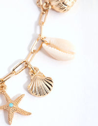 Gold Shell Conch Charm Bracelet - link has visual effect only