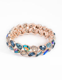 Rose Gold Navette Mix Stretch Bracelet - link has visual effect only