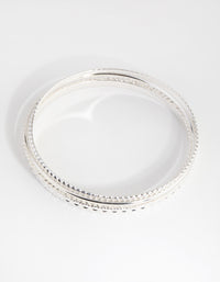 Silver Mix Texture 4-Pack Bangle Bracelets - link has visual effect only