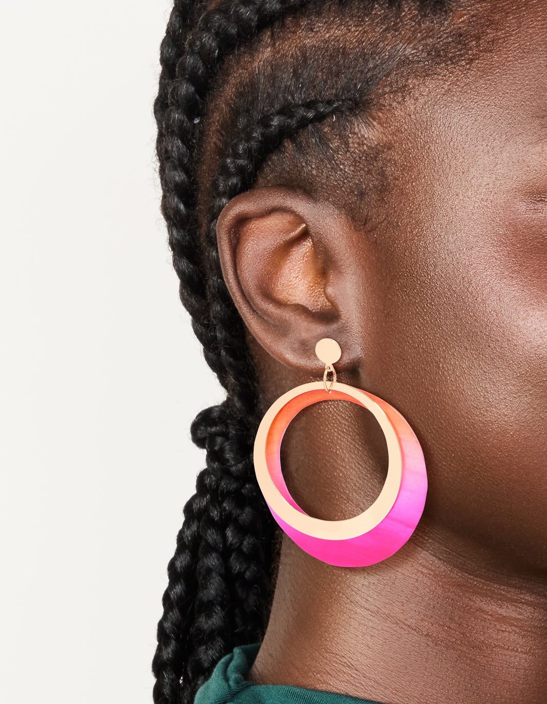 Gold Two Toned Drop Earrings