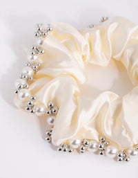 Embellished Cream Satin Scrunchie - link has visual effect only