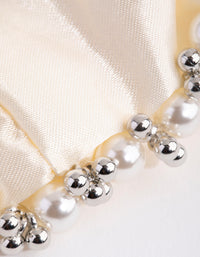 Embellished Cream Satin Scrunchie - link has visual effect only