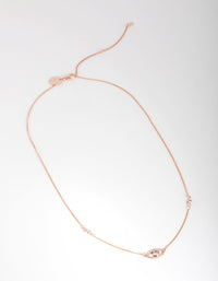 Rose Gold Plated Cubic Zirconia Evil Eye Necklace - link has visual effect only