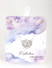 Silver Plated Cubic Zirconia Scarab Beetle Necklace - link has visual effect only