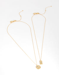 18ct Gold Plated Cubic Zirconia Virgo Necklace Set - link has visual effect only