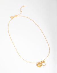 18ct Gold Plated Cubic Zirconia Cluster Pendant Necklace - link has visual effect only