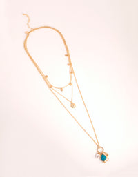 Gold Disc & Charm Layered Necklace - link has visual effect only