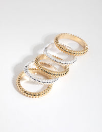 Gold & Silver Plated Textured Ring Pack - link has visual effect only