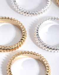 Gold & Silver Plated Textured Ring Pack - link has visual effect only