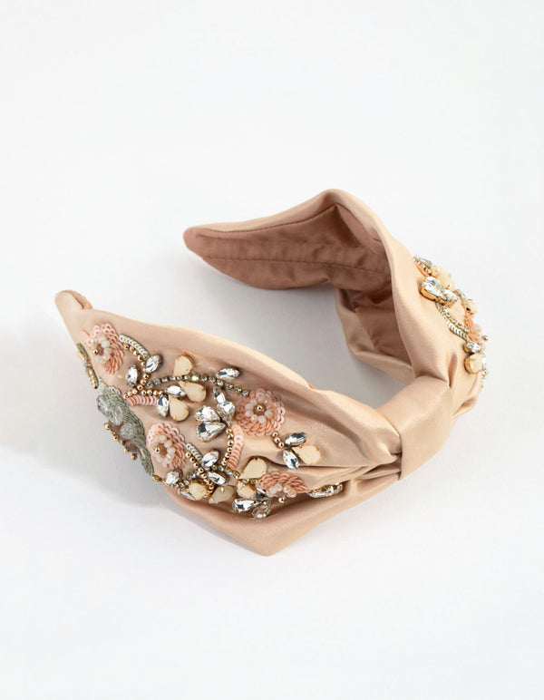 Blush Hand Beaded Alice Band