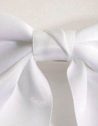 White Ribbon Bow Clip - link has visual effect only