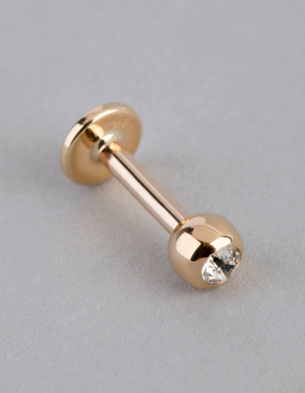 9ct Gold Cubic Zirconia Ball Flat Back