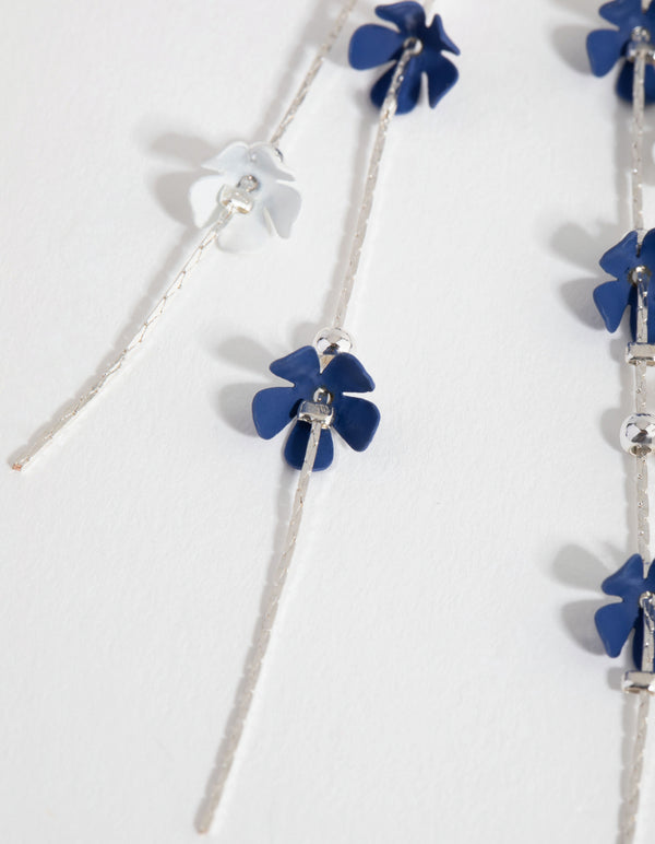 Silver Miniature Matte Flower Earrings