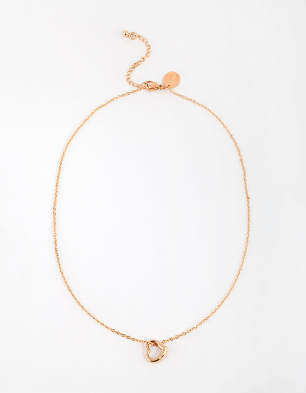 Gold-Plated Surgical Steel Open Heart Necklace