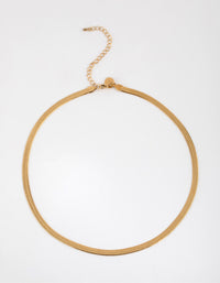 Gold Plated Surgical Steel Herringbone Necklace - link has visual effect only