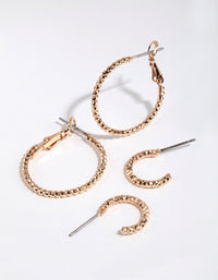 Gold Diamond Cut Hoop Earring Pack - link has visual effect only