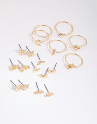 Gold Diamante Celestial Earring & Ring Pack - link has visual effect only