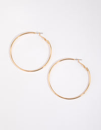 Gold Plain Rounded Hoop Earrings - link has visual effect only