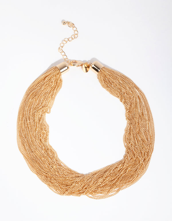 Gold Layered Slinky Chain Necklace