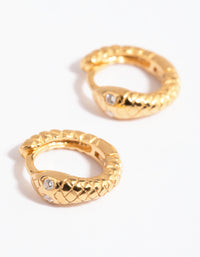 Gold Plated Sterling Silver Snake Huggie Earrings - link has visual effect only