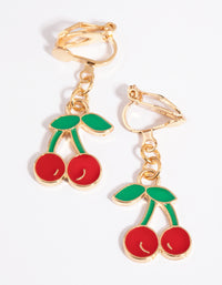 Red Cherry Clip-On Earrings - link has visual effect only