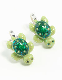 Silver Turtle Clip On Earrings - link has visual effect only
