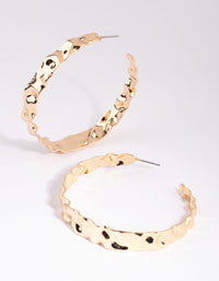 Gold Hammered Hoop Earrings - link has visual effect only