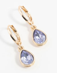 Purple Dainty Huggie Earrings - link has visual effect only