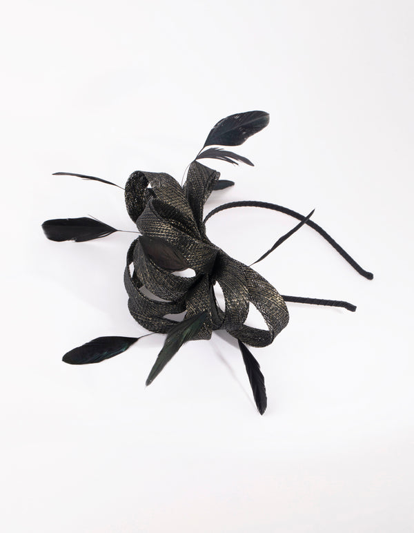 Metallic Feather Alice Band