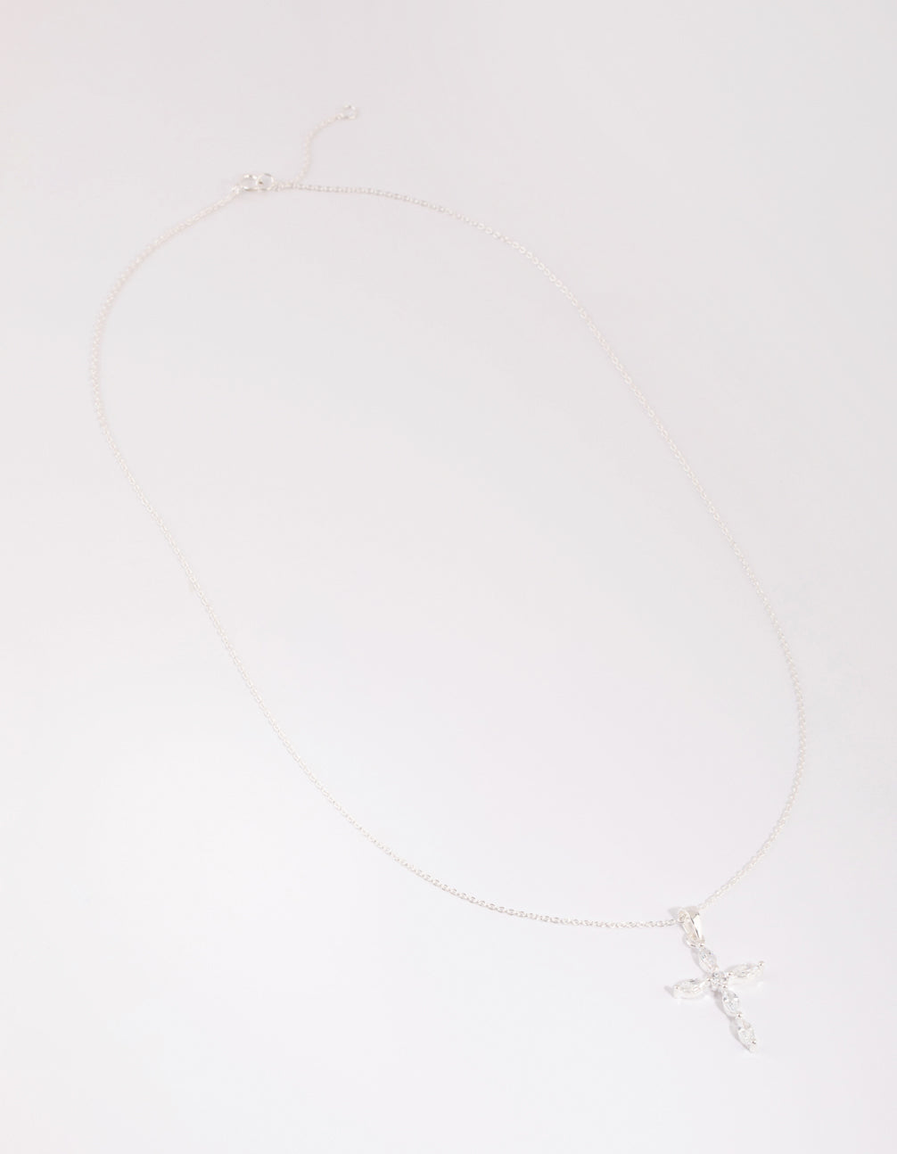 Sterling Silver Cubic Zirconia Cross Necklace