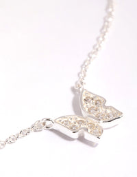 Sterling Silver Pave Butterfly Necklace - link has visual effect only