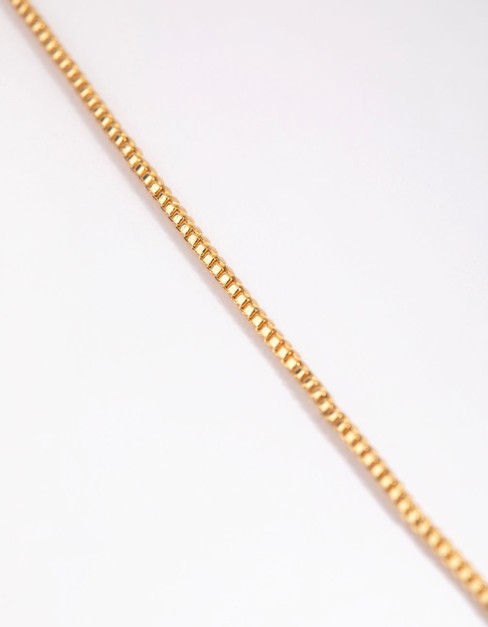 Gold Plated Long Box Chain Necklace
