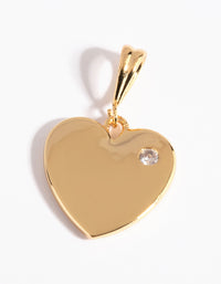 Gold Plated Diamante Heart Charm - link has visual effect only