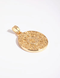 Gold Plated Aztec Coin Charm - link has visual effect only